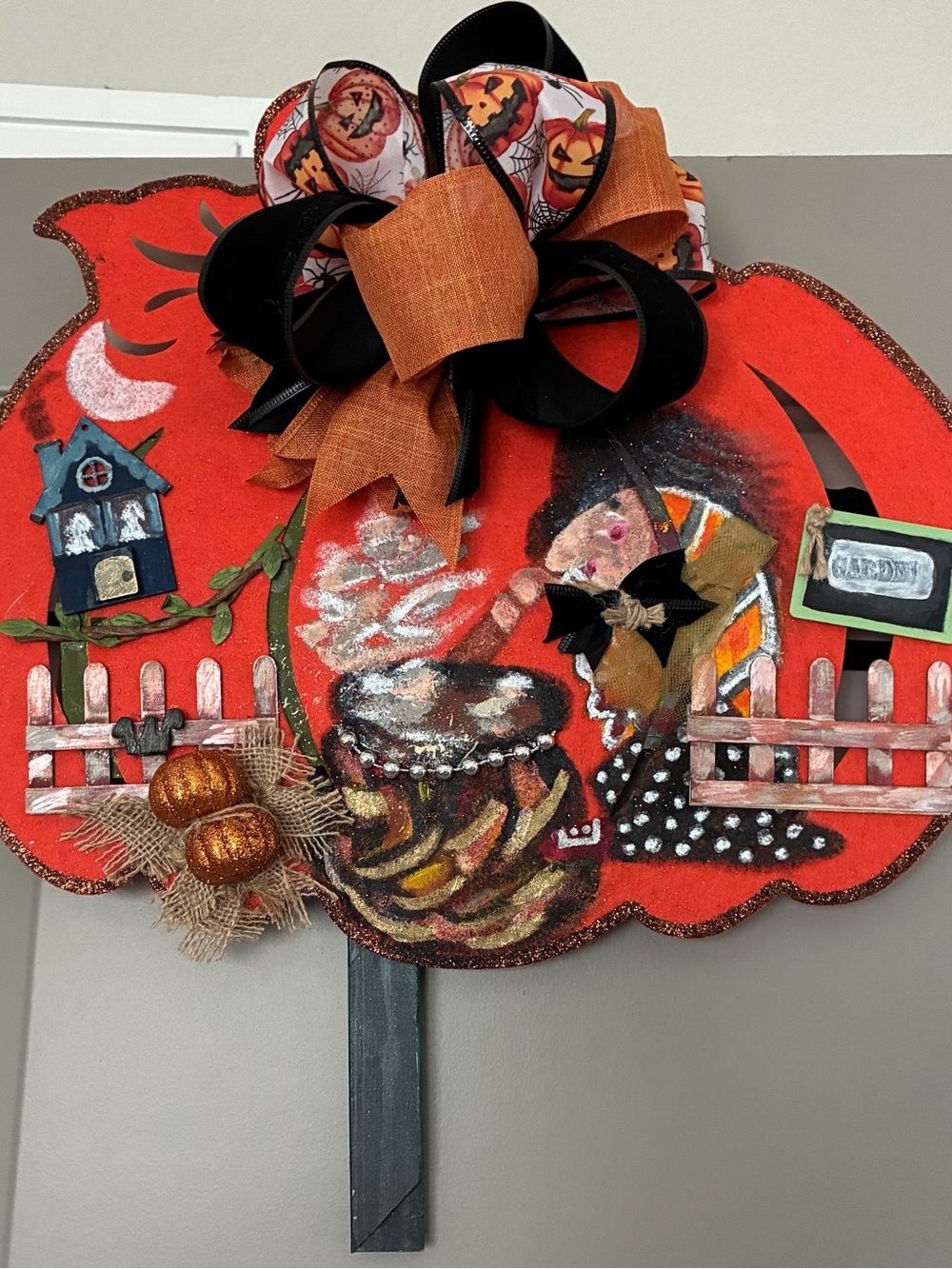 Pumpkin Door/Wall Décor with Bow